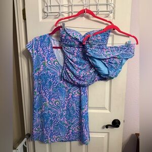 Lilly Pulitzer Lilac Rose We Mermaid It 3 pc swim. Size S/M